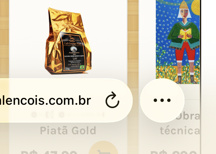 Botão real de três pontos no Safari do iPhone